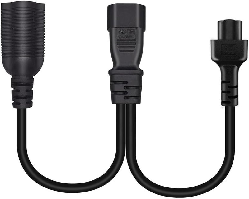 TEWOXIN IE320 C14 to C5 + NEMA 5-20R Y Splitter Power Cord Power Cable for Laptop Computer Printer Monitor AC Adapter（1FT/0.3M - Image 5